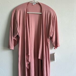 LuLaRoe Shirley Dusty Rose Solid Blush Open Front Cardigan